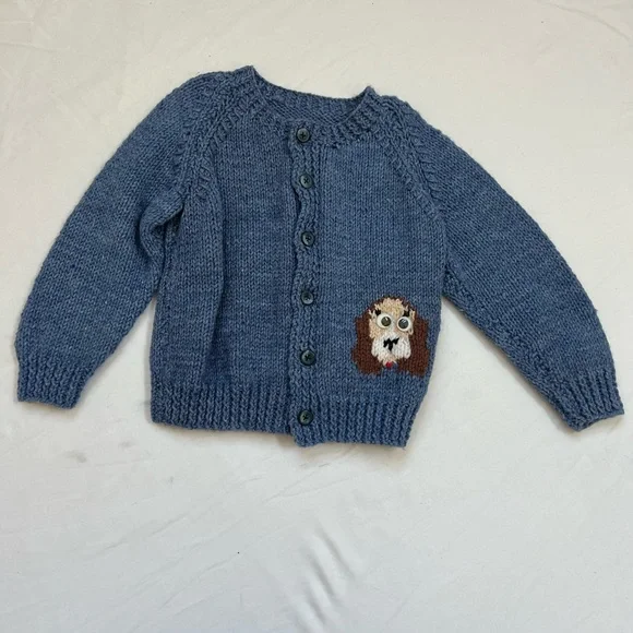 Like NEW Cardigan Sweater Puppy Dogs Toddler Size 9 Months Baby Blue Unbranded - Picture 13 of 16